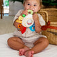 HABA Teether Cuddly Rainbow Round - Soft Multicolor Activity Toy with Rattling & Teething Elements, Model 301670