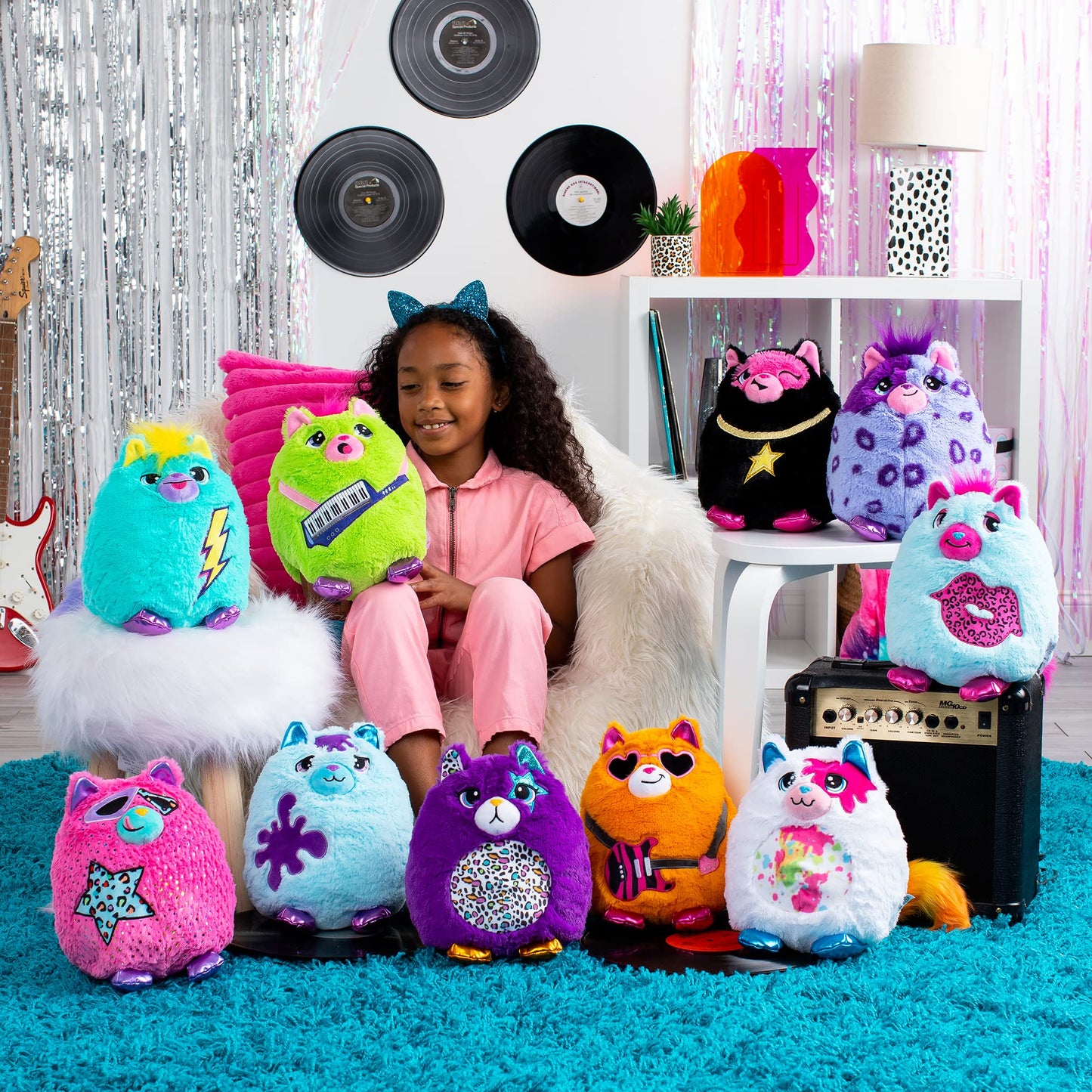Basic Fun Misfittens Cats Plush - Series 3 Wild Cats, Polyester, 1 Count, Various Colors, Surprise Collectible Toy for Ages 3+