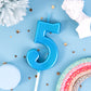 PHD CAKE 2.76 Inch Modern Blue 5 Number Birthday Candles, Blue Number Candles, Cake Number Candles, Party Celebration