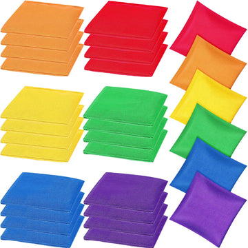Shappy 24 Pcs Bean Bags for Tossing Cornhole Game 6 x 6 Corn Hole Bean Bags Tossing Game for Family Party tossing(Bright Colors Classic)