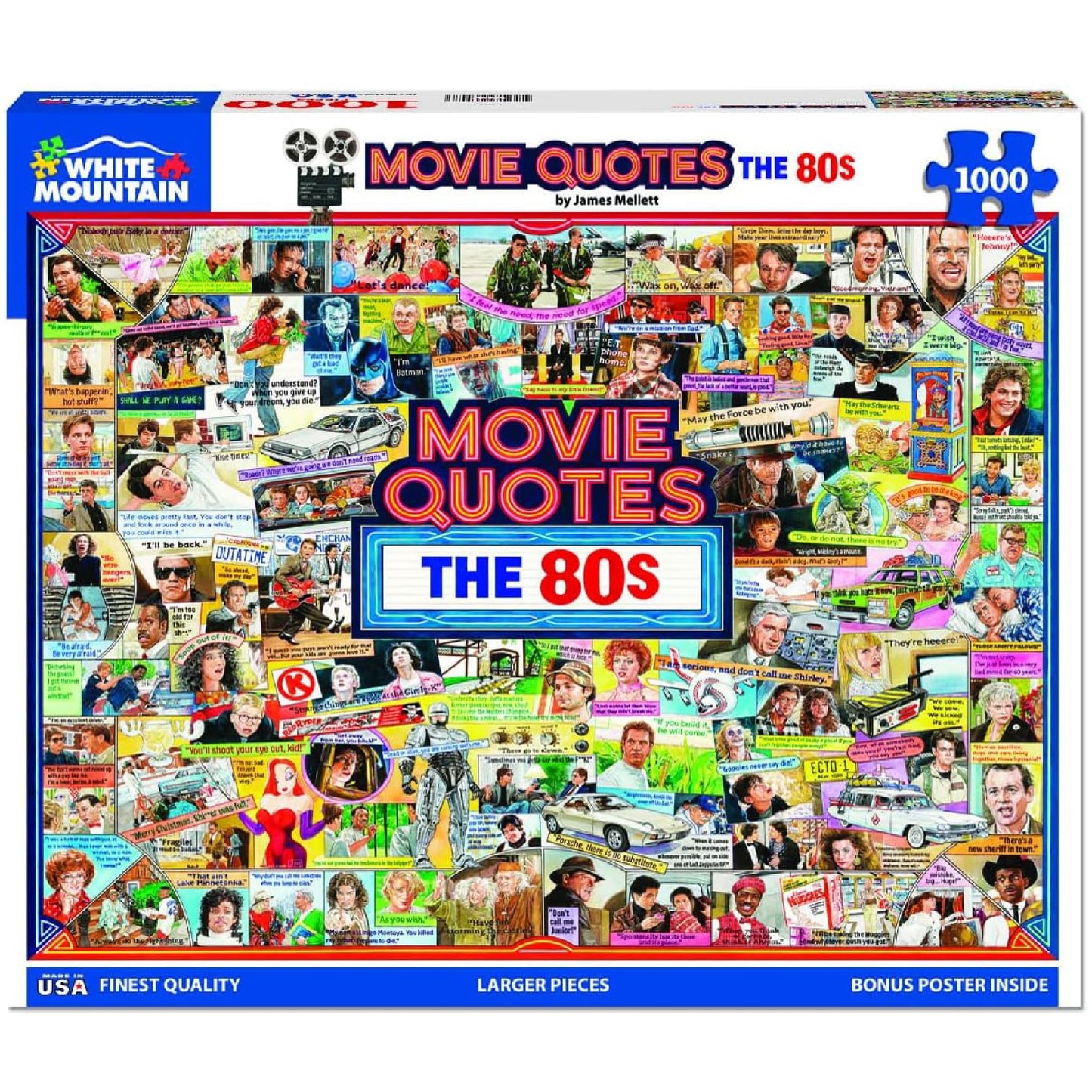 White Mountain Puzzles Movie Quotes The 80S 1000 Piece Jigsaw Popular Pop Culture Puzzle