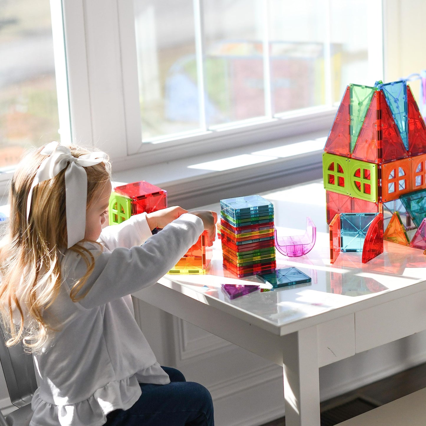 Magna-Tiles Metropolis 110-Piece Magnetic Construction Set, The Original Magnetic Building Brand