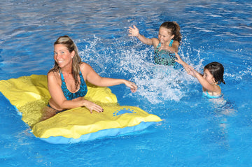 Blue Wave Santa Maria Floating Pool Mattress, 71 Unsinkable, Blue/Yellow, 70L x 40W x 6H, Perfect for Summer Relaxation