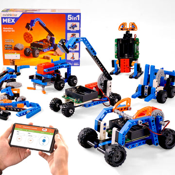 Avishkaar Mex 5-In-1 Diy Robotics Starter Kit, Robot Toys For Kids Aged 8-12, Building & Construction Set With 100+ Parts, Learn