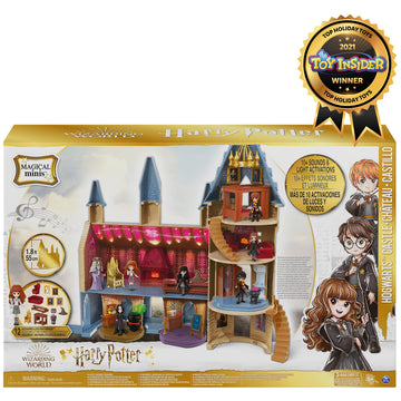 Wizarding World Harry Potter Magical Minis Hogwarts Castle Playset with Lights & Sounds, 24"x6.38"x15", Includes Exclusive Hermione Doll