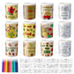 Fall Color Your Own Mugs for Kids - 12Pcs Thanksgiving Bulk 8oz Personalized Coffee Mugs with 36Pcs Insert Paper Religious DIY P