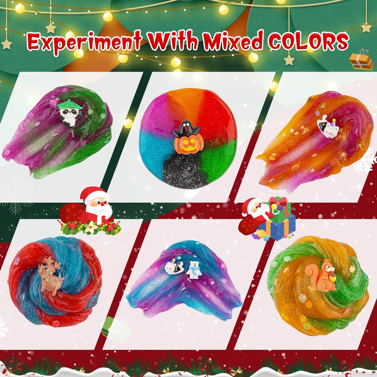 6 Pack Animal Slime Kit, 20 Fl Oz Glitter Slime For Kids, Good Stretchy & Non-Sticky Crunchy Slime Pack, Slime Party Favors Sens