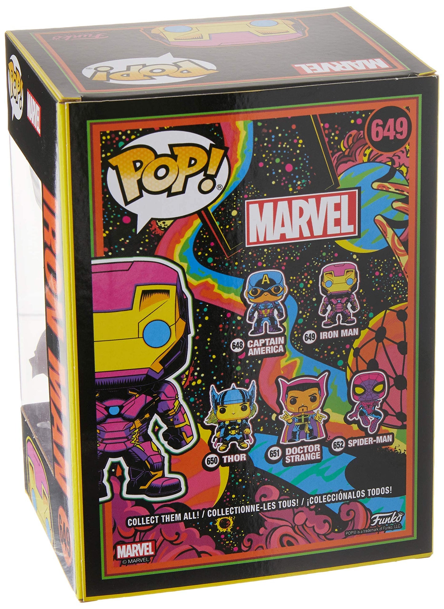 Funko Marvel Black Light Iron Man Collectable Toy - Standard Size, Multicolor, Vinyl, Model 48846