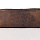 ALBORZ Genuine Brown Real Leather Zippered Pencil Case Pouch for Men, Students & Professionals, for Stationery, Art, Travel