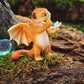 Top Collection Solar The Red Dragon - Mini Collectible Fantasy Figurine (Pondering Life With Butterfly)