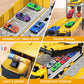 Carrier Truck Race Track Kids Toys, Foldable 3 Layer Car Race Track Playset, Toy Truck Transport Car Carrier & 8 Race Cars, Truck Car Toddlers Toys B-Day Gifts For Age 3 4 5 6+ Years Old Boys Girls