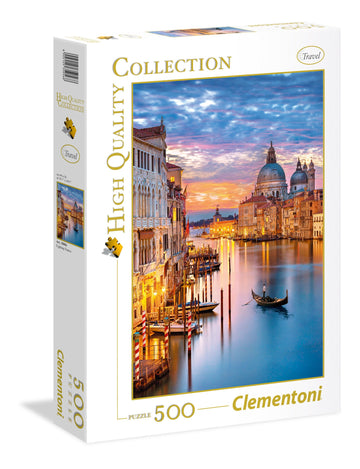 Clementoni Hq Collection-Lighting Venice-500 Pieces, Multi-Colour