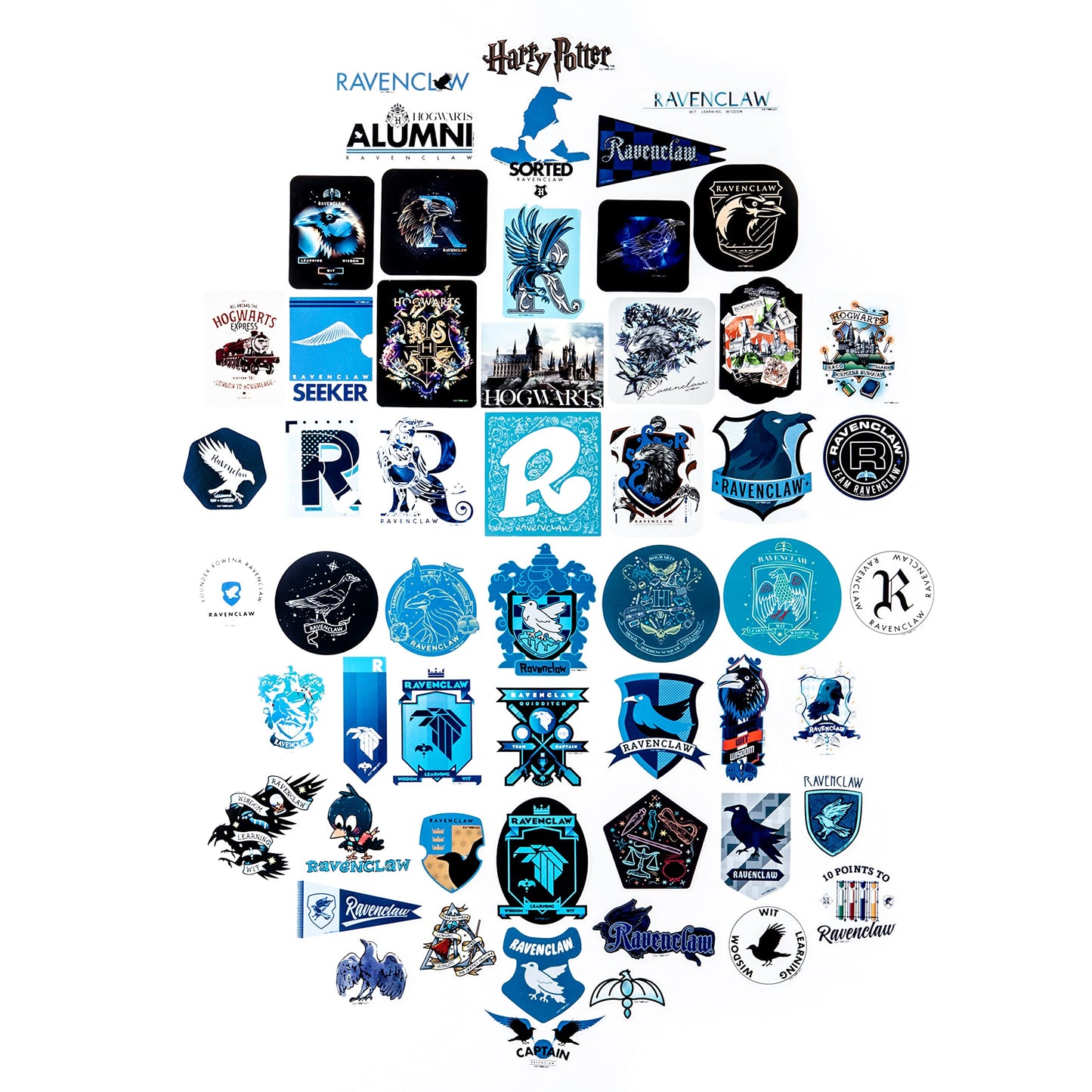 Conquest Journals Harry Potter Ravenclaw Vinyl Stickers, Unique Stickers Including Holograms, Waterproof And Uv Resistant, Great For All Your Gadgets, Potterfy All The Things (120 Pack Variety Bundle)