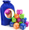Deluxe Large 2.25 EVA Foam Dice (Pack of 12) with Bonus Mattys Toy Stop Storage Bag