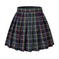 Women`S A-Line Pleated Stripe Plaid Summer Skirt(Xl,Yellow Green Red Stripes)