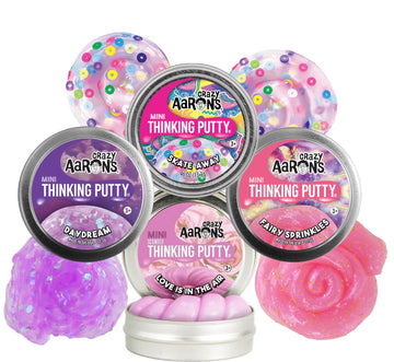 Matty'S Toy Stop Crazy Aaron'S Putty Mini Tins Daydream, Skate Away, Fairy Sprinkles & Love Is In The Air Gift Set Bundle - 4 Pack (13.3G Each)
