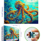 MINIWAN 1000 Piece Jigsaw Puzzle - Deep Blue Octopus, Large Cardboard, Challenging Brain Teaser for Adults & Enthusiasts, Model BFJIUJIU-00051