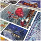24 Jigsaw Puzzle Bundle, Holiday Winter Snow Illustration Landscape, 1000, 500, 300, 100, 48, 24 Pieces, for Kids and Adults Age