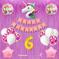 6Th Unicorn Theme Happy Birthday Banner Decoration Kit Combo Light Pink For 6 Year Old Baby Boys Girls Kids 5 Pc Unicorn Theme 1