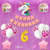 6Th Unicorn Theme Happy Birthday Banner Decoration Kit Combo Light Pink For 6 Year Old Baby Boys Girls Kids 5 Pc Unicorn Theme 1