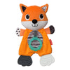 Infantino Cuddly Teether Fox - BPA-Free Silicone, 3 Textured Teething Spots, Soft Fabric, 1 Count, for Babies 0M+