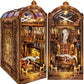 Quanquer Diy Book Nook Kit:Diy Dollhouse Booknook With Led Light - 3D Wooden Puzzle Miniature House Kits - Creative Diy Crafts For Adults - Bookshelf Insert Decor - Gifts Friends Festival(Museum)