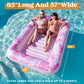 Sloosh Inflatable Tanning Pool Lounger Float, 85' X 57' Extra Large Pool Floats Adult With Pillow, 4 In 1 Suntan Tub Raft Floatie,Sunbathing Bed Lounge For Water Blow Up Ball Pit, Xl-Blushing Pink