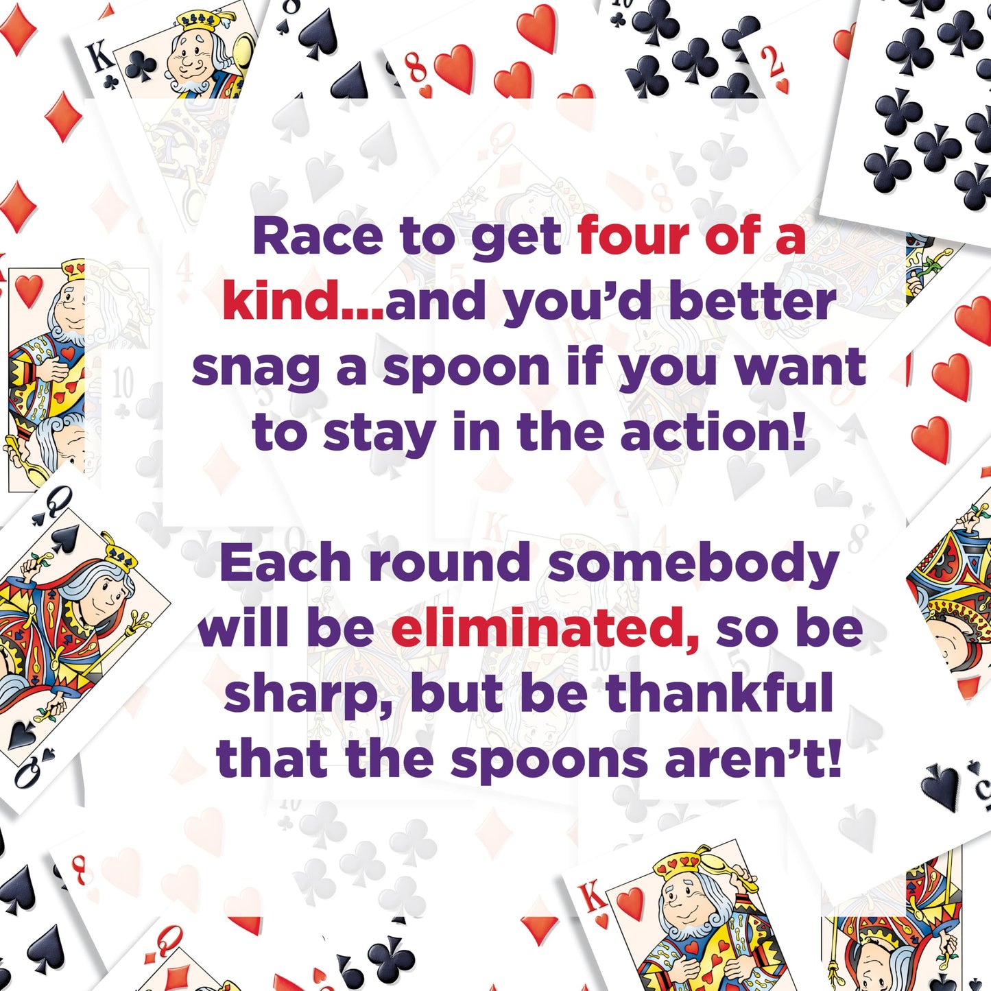 Spoons in a Case, Card Games for Kids - Spoons Game, Fun Family Games for Kids and Adults, Game Night, Travel Games, 3-6 Players