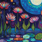 Cross & Glory 1000 Piece Jigsaw Puzzle - Waterlilies Moonlight, Large Size, 1.8mm Thick Cardboard, Stunning Artwork for Relaxation