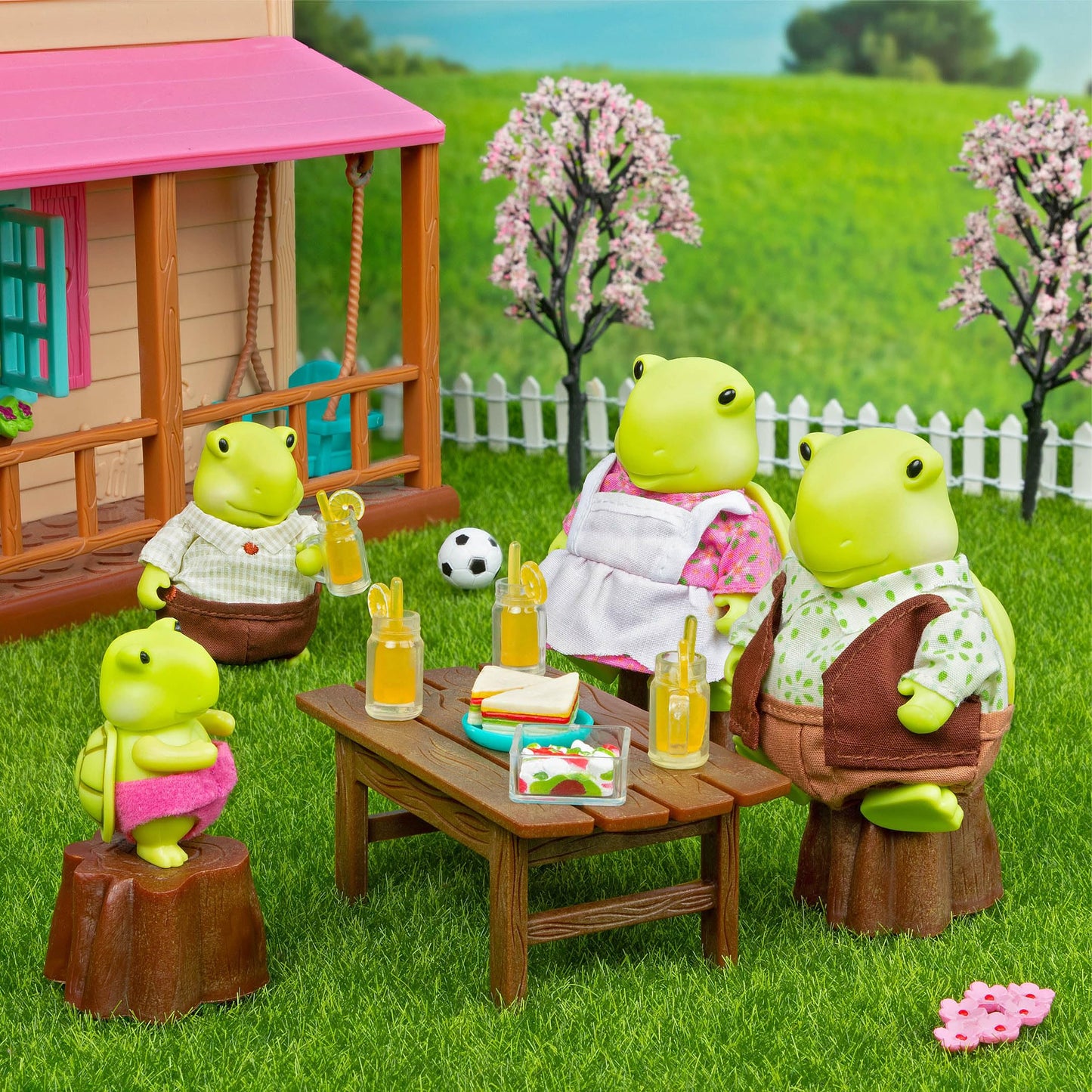 Li'l Woodzeez Tidyshine Turtle Family Set - 4 Collectible Dolls with Storybook - Multicolor - Gift for Kids Age 3+