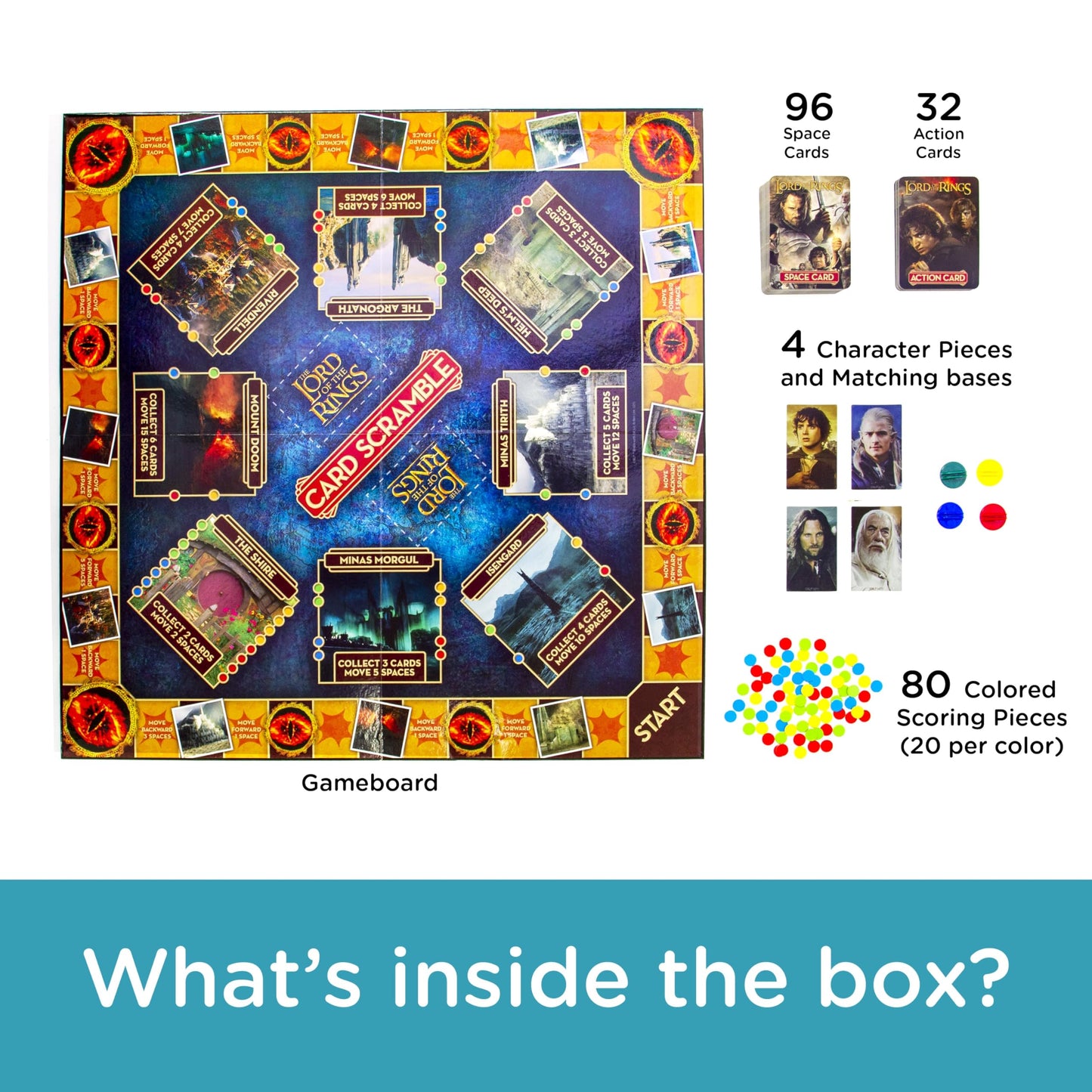 Aquarius Lord Of The Rings Card Scramble Board Game - Fun Family Party Game For Kids, Teens & Adults - Entertaining Game Night Gift - Officially Licensed Merchandise