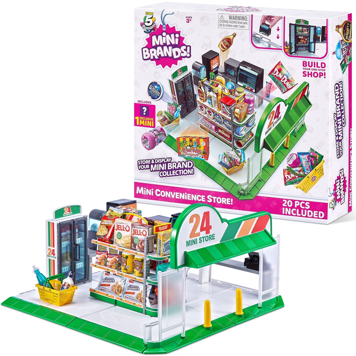 5 Surprise Mini Brands Mini Convenience Store Playset, Small, Multicolor, Model 77170-S001, Includes 1 Exclusive Mini by ZURU