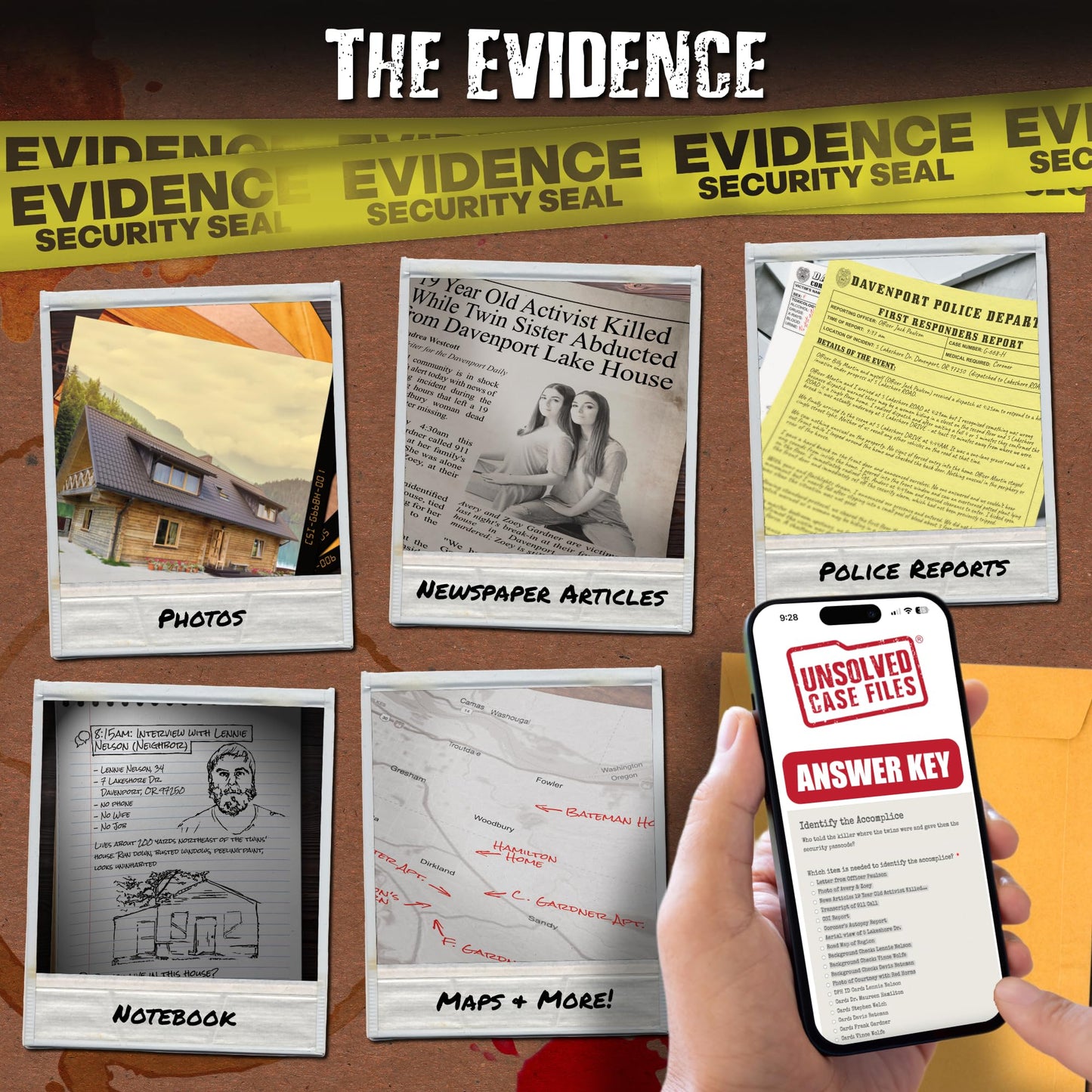 Unsolved Case Files Active Murder Mystery Game - Multicolor, Paper - Can You Solve the Case?