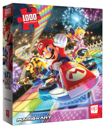 Mario Kart “Rainbow Road” 1,000 Piece Jigsaw Puzzle | Collectible Super Mario Puzzle Artwork Featuring Mario, Princess Peach, And Bowser | Officially-Licensed Nintendo Puzzle & Merchandise