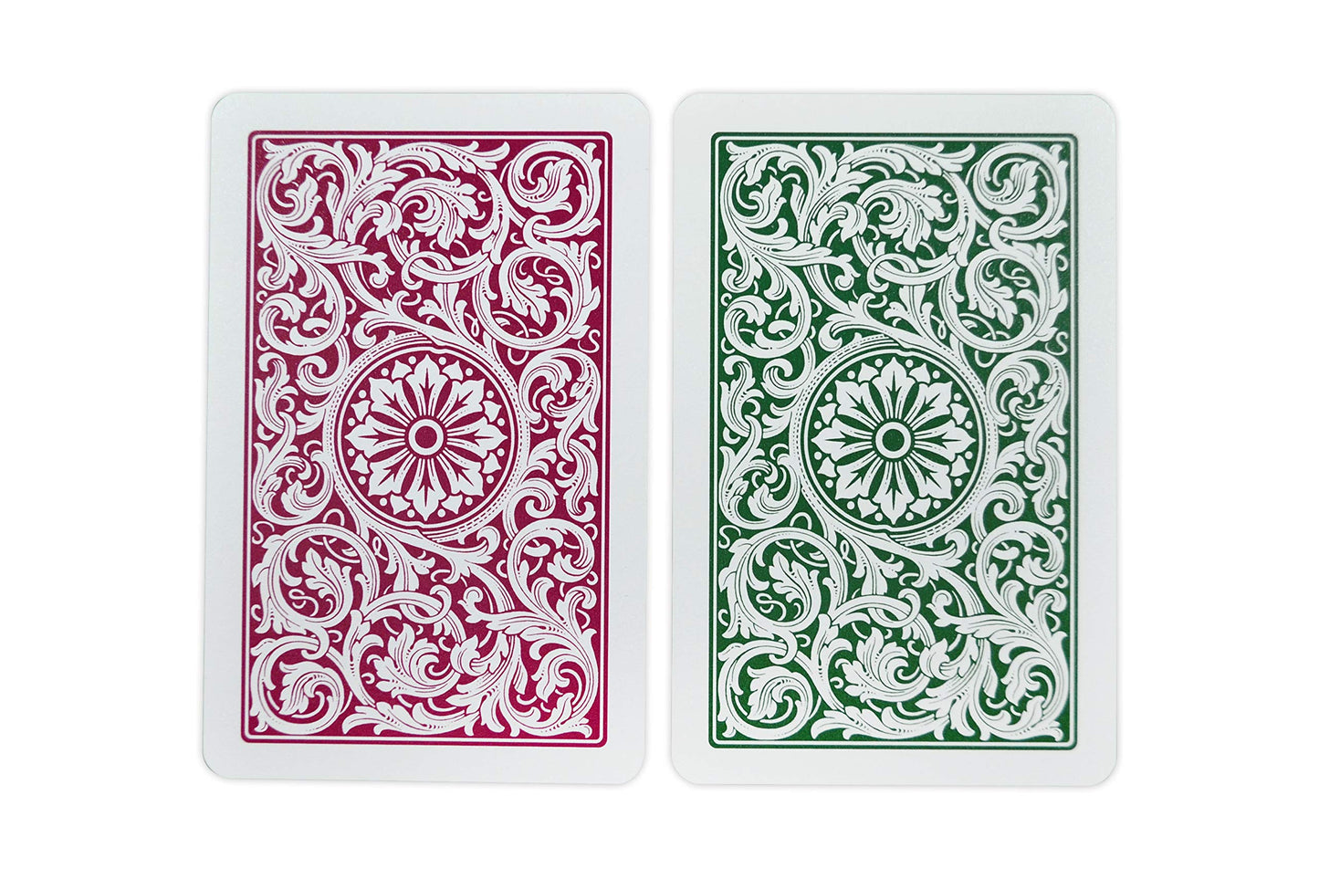 Copag 1546 Design Plastic Playing Cards, Bridge Size, Green/Burgundy, Standard Index, 1 Set, Model 10-B5997R