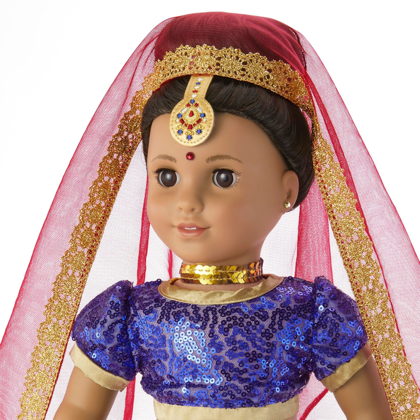 American Girl Kavi Sharma 18-inch Doll Bollywood Dance Costume, Multi, 10+ Pieces, Ages 8+, Model HMC15, Sequins, Polyester, Nylon, PU