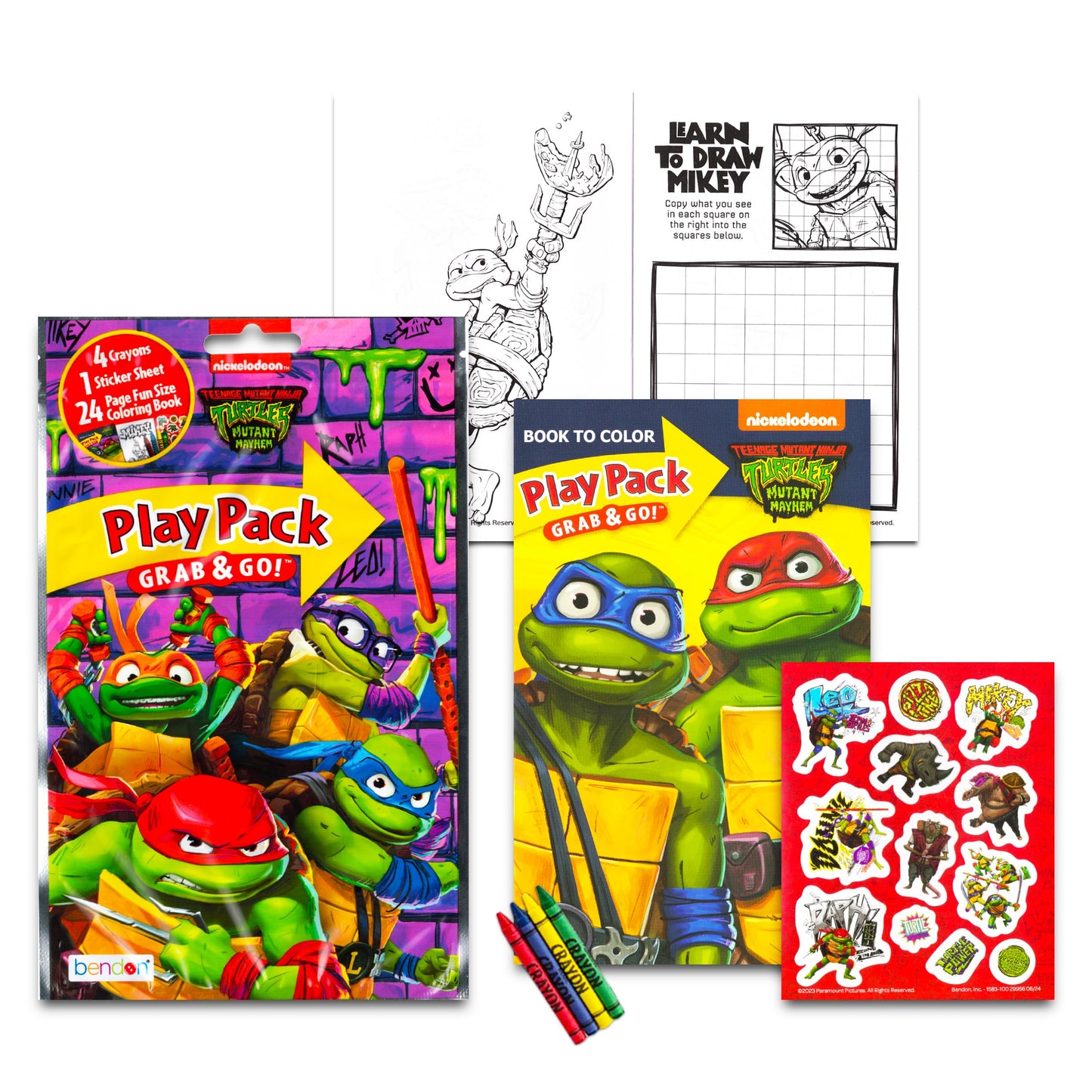 Set Of 15 Teenage Mutant Ninja Turtles Play Packs Fun Party Favors Coloring Book Crayons Stickers