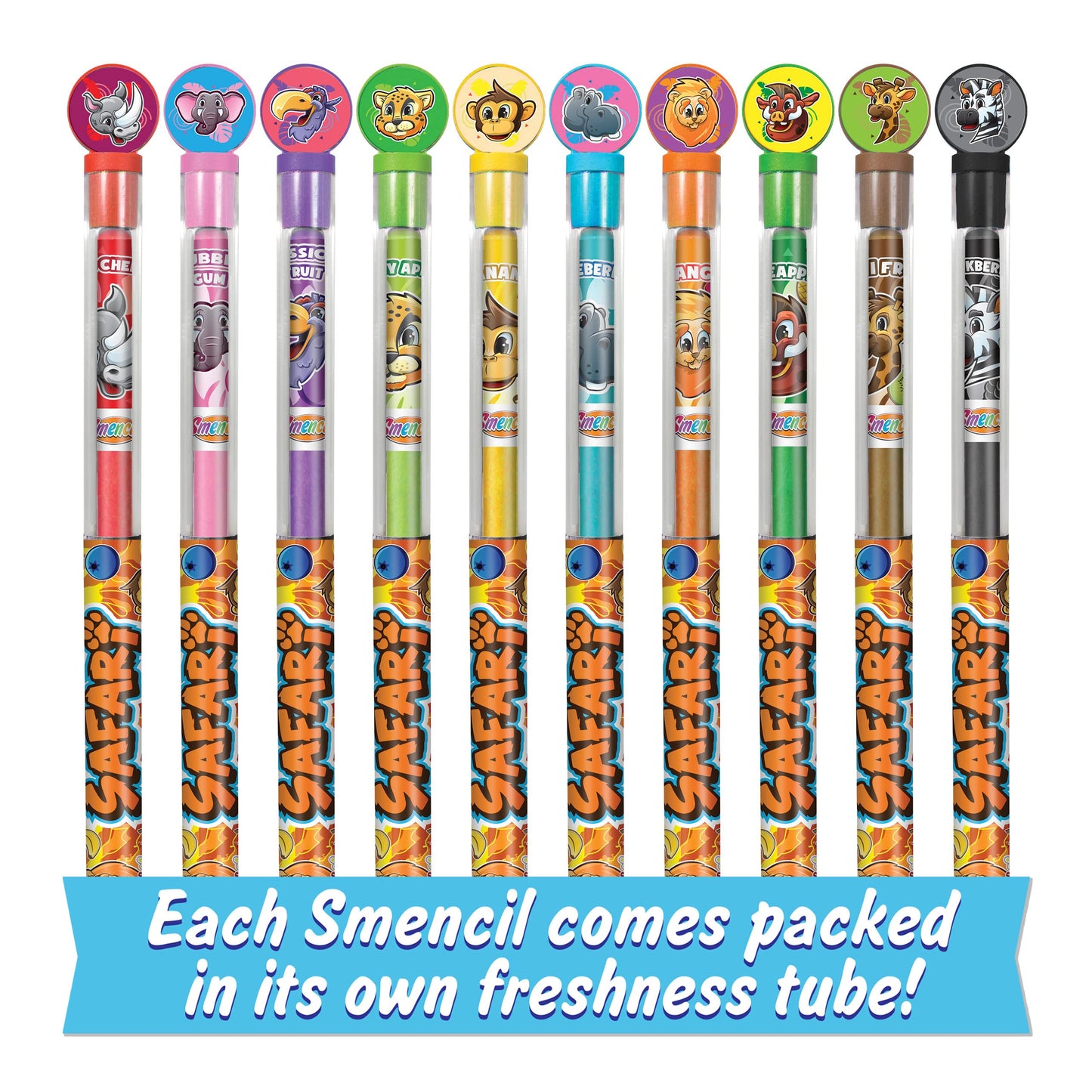 Scentco Safari Colored Smencils - Gourmet Scented Colored Pencils, Recycled Newspaper, 10 Count, School Supplies, Classroom Rewards