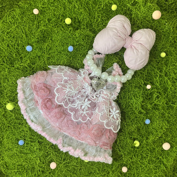 17cm Doll Clothes Set & Outfit Set for 17cm Dolls - enhanced Fashion Dresses with Accessories  elegant Chic Doll Clothing & Style Bundle Lace Pink