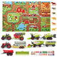 Oriate Farm Tractor Set, 34-Piece Die Cast Vehicle Playset, Large 4.8" Toys with Farm Mat, Metal, Model SQ80204