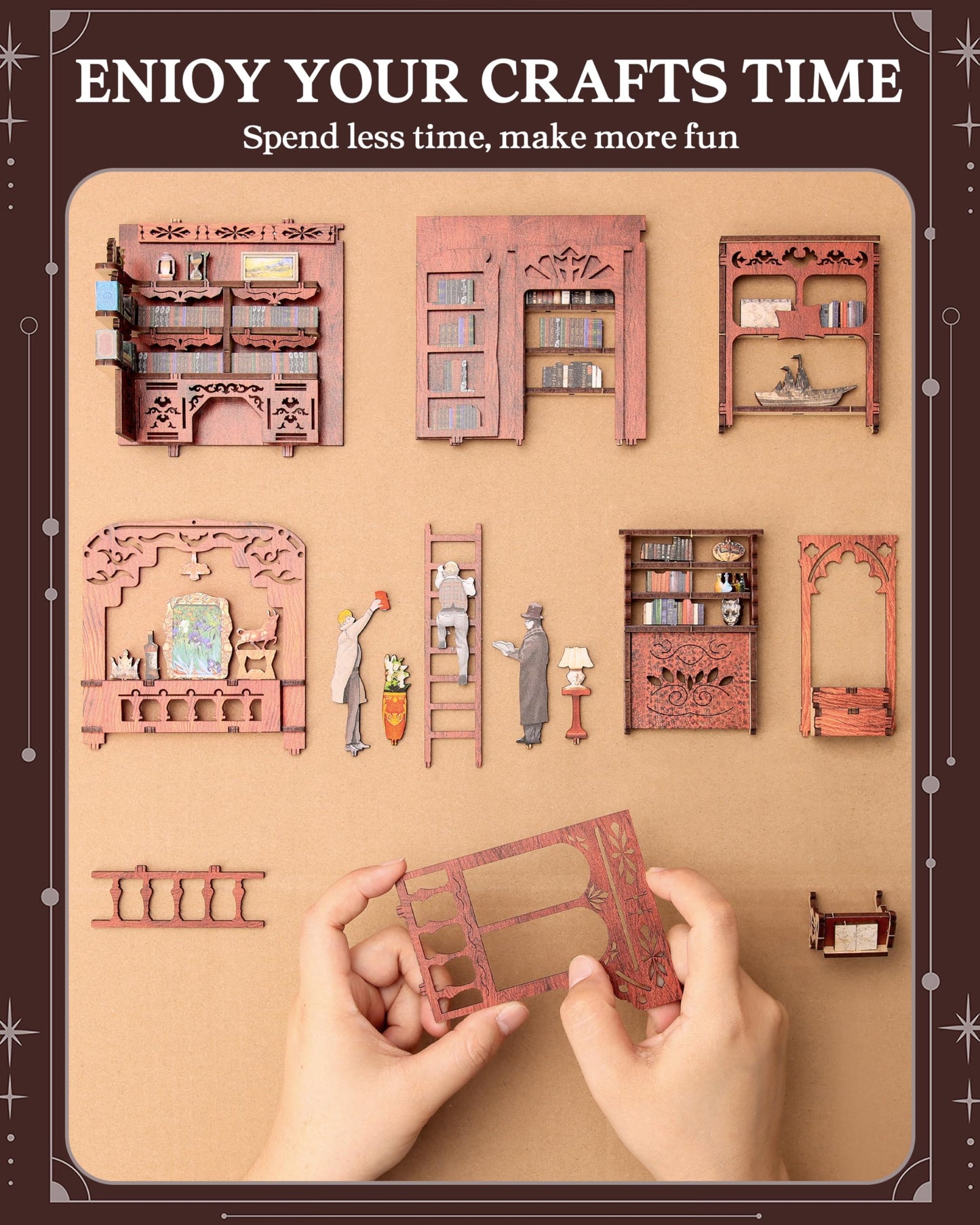 Hamino Book Nook Kit - Explore World Theme Book Nook Kits For Adults Teens And Beginners, 3D Wooden Puzzle Diy Miniature House K
