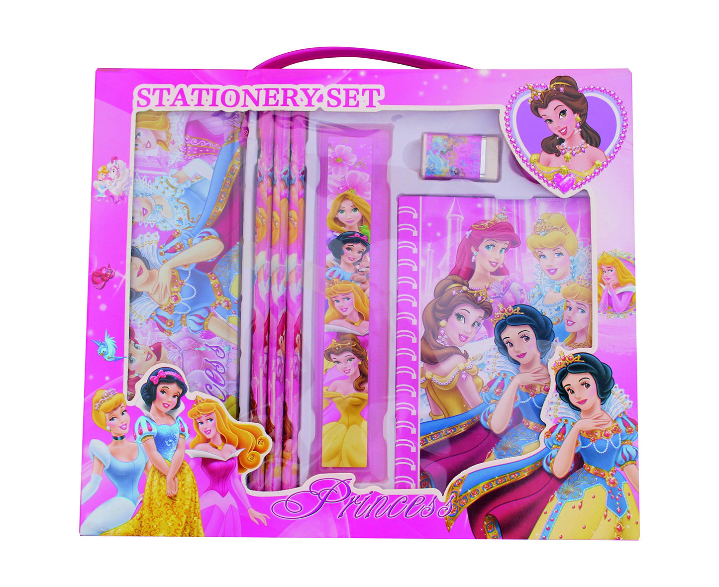 7Horse 8 Pcs Princess Stationery Set Box Combo Of Kids Accessories. (Multi Color)