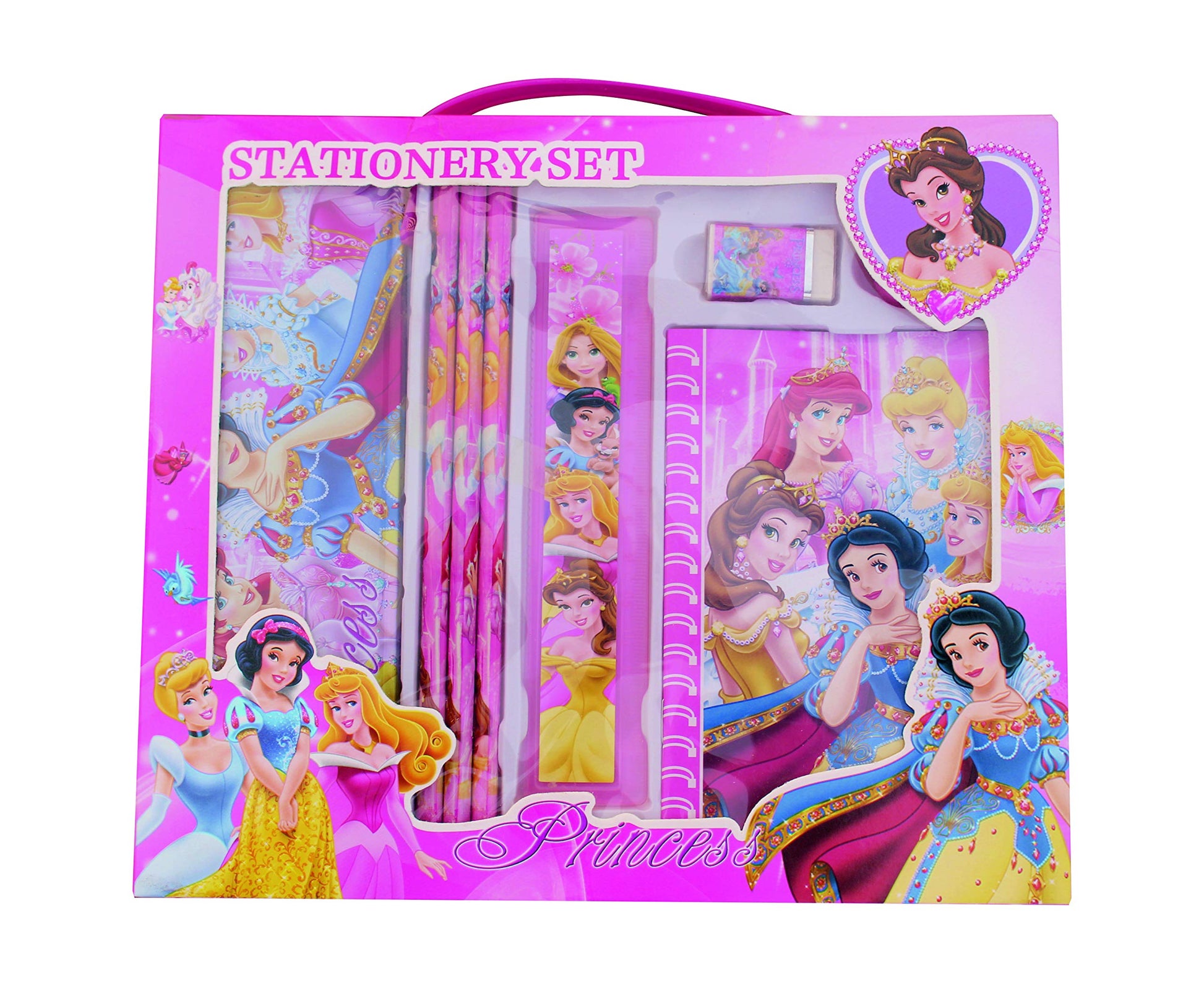 7Horse 8 Pcs Princess Stationery Set Box Combo Of Kids Accessories. (Multi Color)