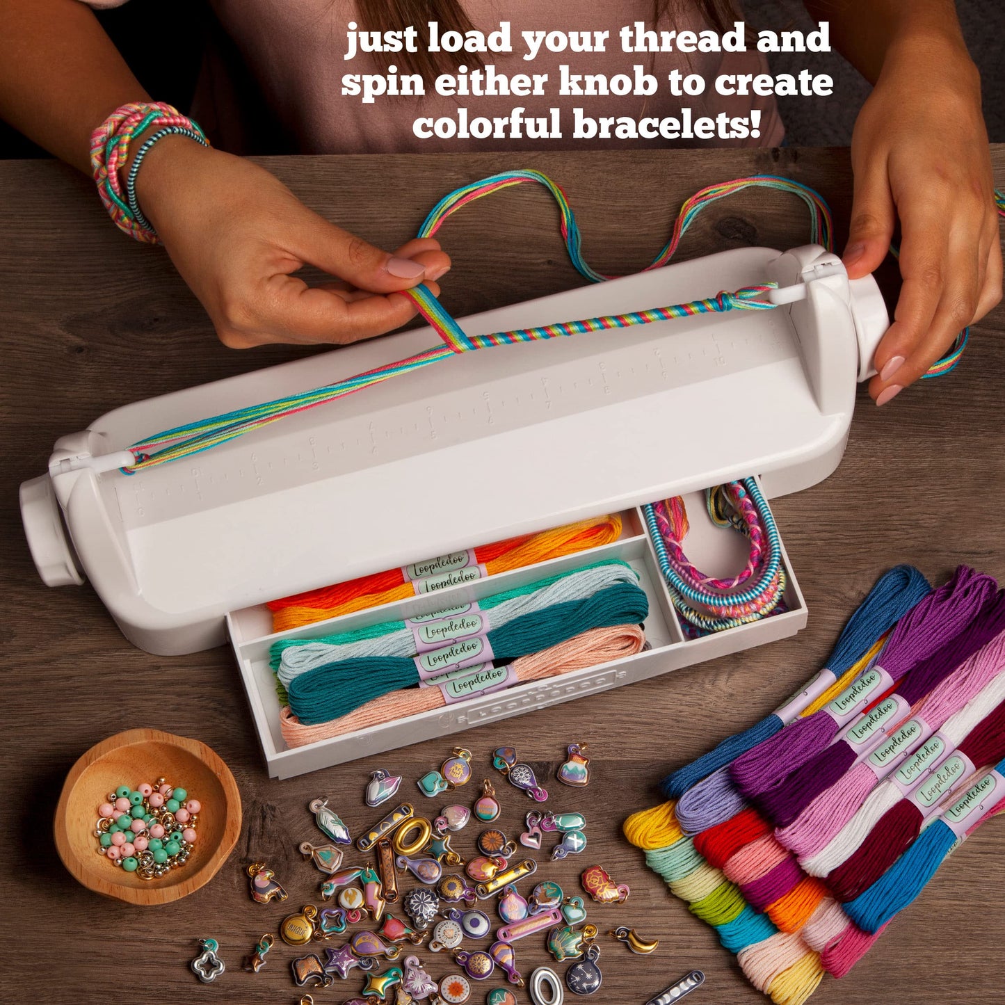 Loopdedoo Deluxe DIY Friendship Bracelet Maker Kit - Make Bracelets in Minutes for Birthdays and Friendship Gifts - Award Winnin