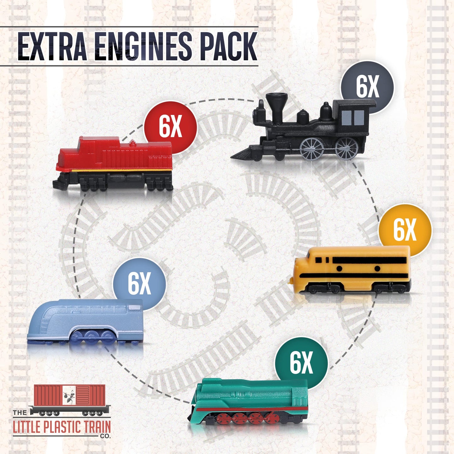 The Little Plastic Train Co. Extra Engines Pack for Ticket to Ride - Upgraded Miniatures in Plastic, Model LPX 1006, Color: Extras