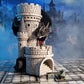Forged Dice Co. Dragon’S Keep Dice Tower - Hand Painted Dice Rolling Tower Castle With Led Lights, Made From Heavy Duty Resin - Compatible With Dnd Accessories, D&D 5E, And Standard Rpg Dice (Red)