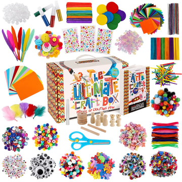 3000+ Pcs Arts and Crafts Supplies & Materials for Kids - Ultimate Bulk Craft Kit for Boys & Girls with 99 Activities Book for A