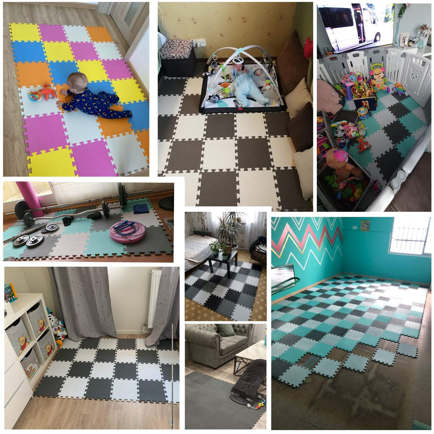 Yiminyuer® 20 Tiles (30Cm×30Cm×1Cm Each Tile) Baby Soft Puzzle Play Mats, Kids Thick Eva Foam Floor, Toddlers & Children'S Soft Interlocking Mat R01R08R12G301020