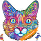 Unidragon Original Wooden Jigsaw Puzzles - Impressive Cat, 200 Pcs, Medium 11.4'X11.8', Beautiful Gift Package, Unique Shape Best Gift For Adults And Kids