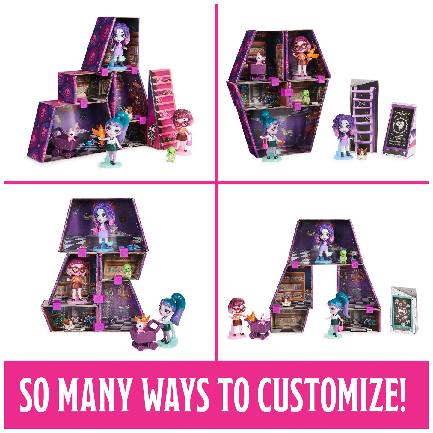 Zombaes Forever  Wild Vibes  Abandoned Pet Shop Customizable Doll House Playset  3 limited availability Zombie Dolls & Accessories  5 Pets  Kids Toys for Girls